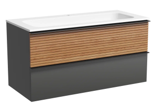 Подвесная тумба под раковину Sancos Delta DL100GR 100см дуб красный/графит